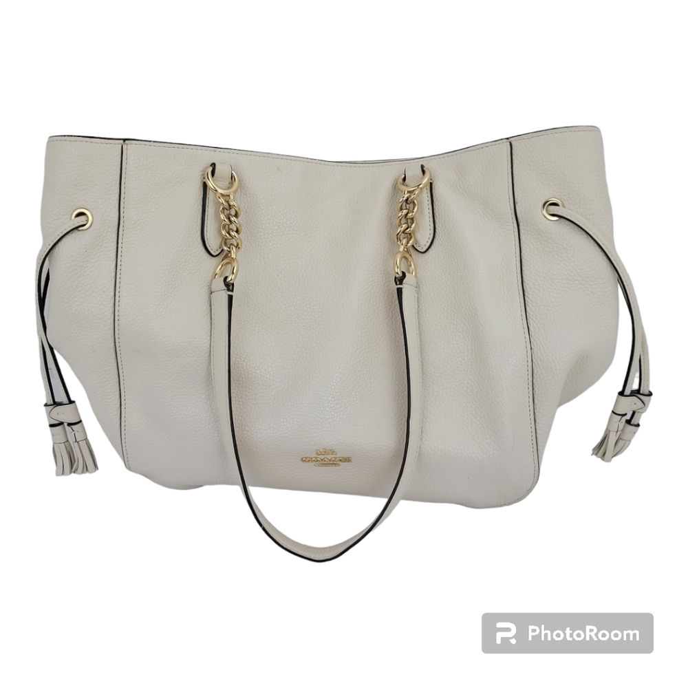 Coach Elle Chain Tote - Cream Color